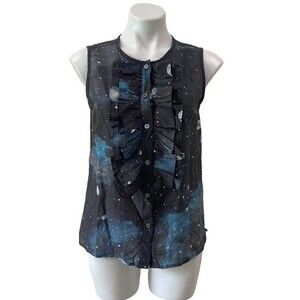 Marc by Marc Jacobs Women's Stargazer Voile Top sz SMALL - silk - Galaxy PRINT